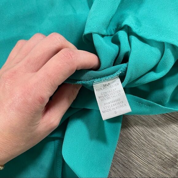 chloe k teal half zip tank - Picture 4 of 11